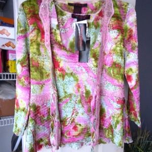 Twin set top and cardigan